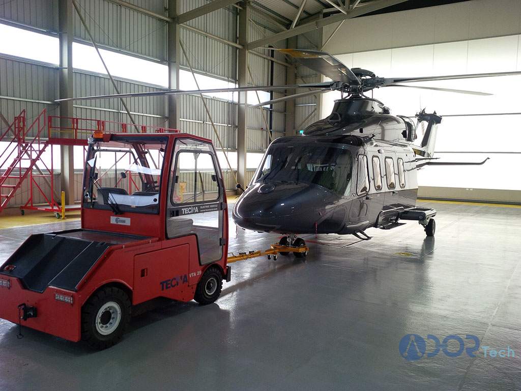 Tow Tractor as smart intralogistics Moving the helicopter