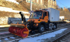 Road Rail Vehicles Fittings with snow plow on railway tracks thumbnail