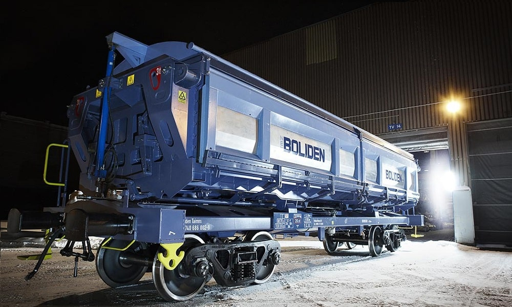 blue side dumper wagon (freight wagon)